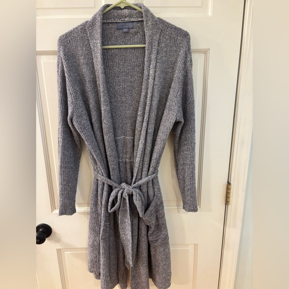 Barefoot Dreams CozyChic Lite gray plush robe size S/M